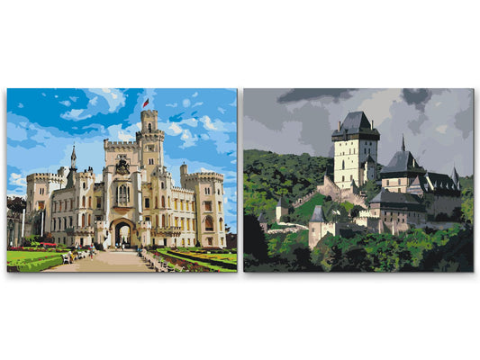 Paint by Numbers - Karlštejn og Hluboká slotte (sæt af 2)