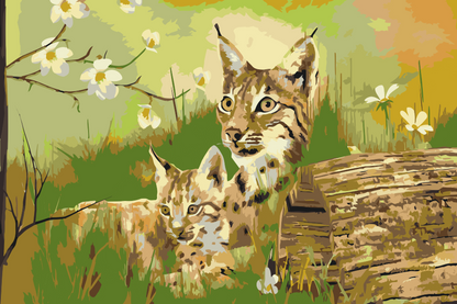 Paint by Numbers - Vilde katte i naturen