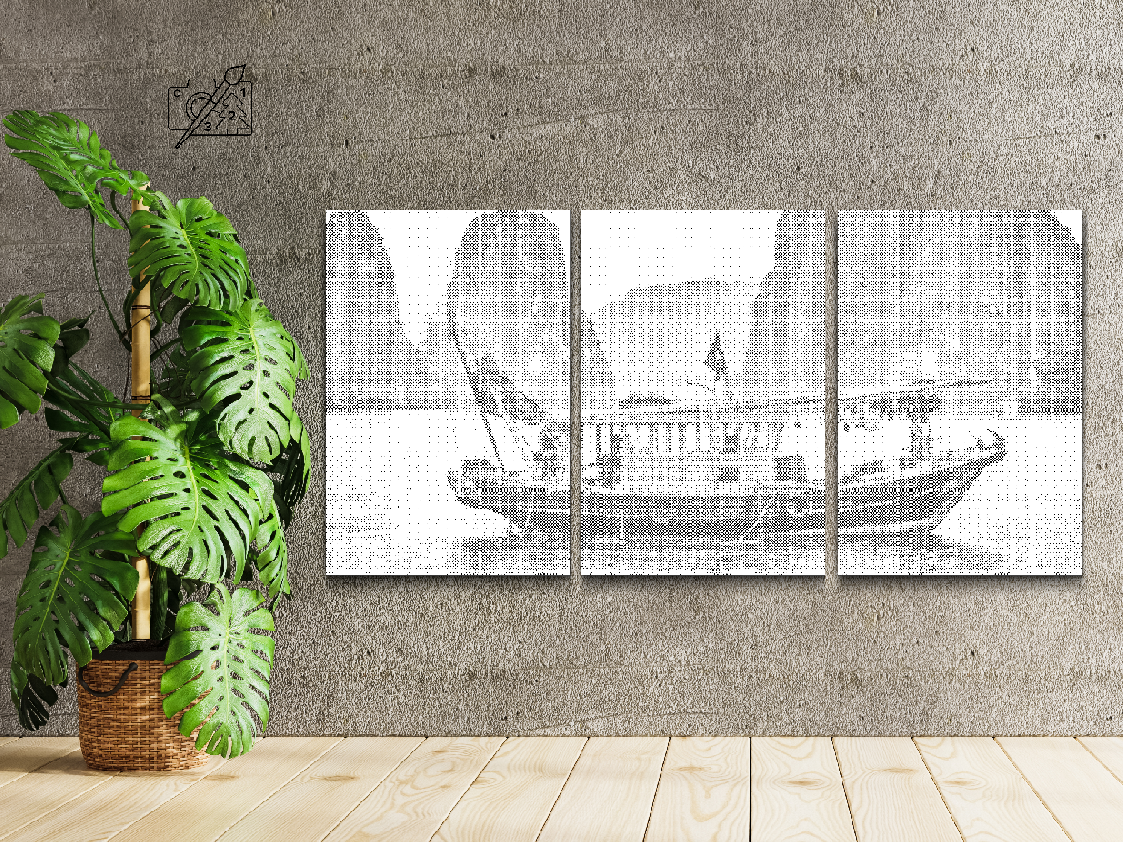 Mal-med-prikker -  Ha Long Bay (sæt af 3)