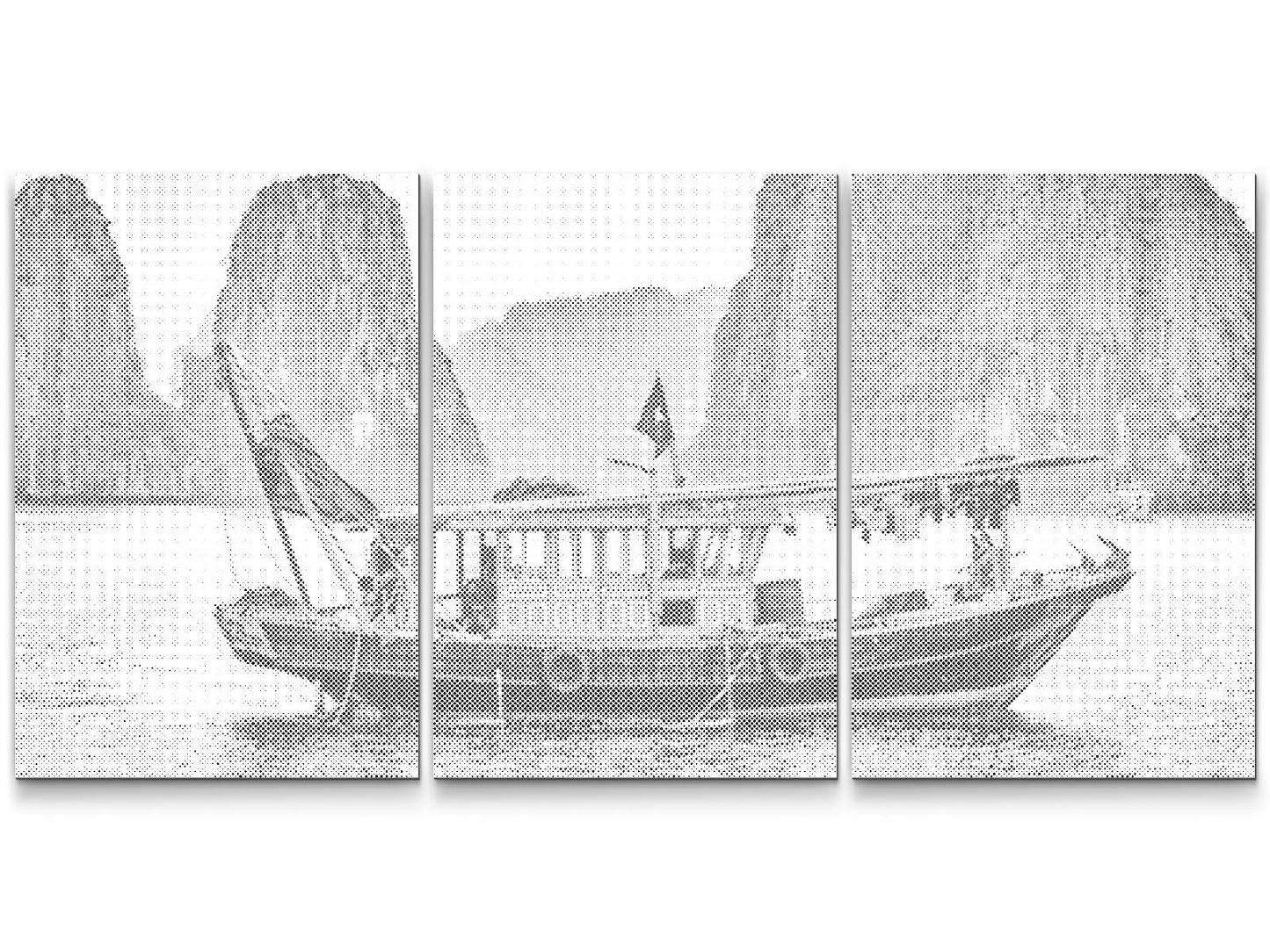 Mal-med-prikker -  Ha Long Bay (sæt af 3)