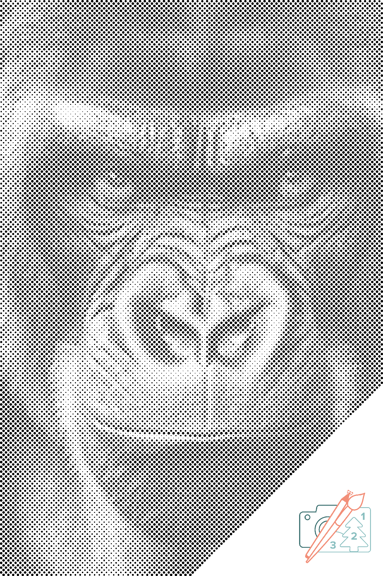Mal-med-prikker -  Diamantmaleri - Gorillablik