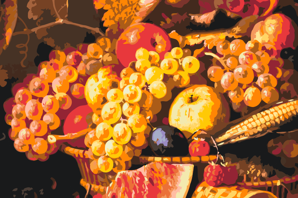 Paint by Numbers - Kurv fuld af frugt