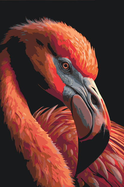 Paint by Numbers - Flamingo tæt på