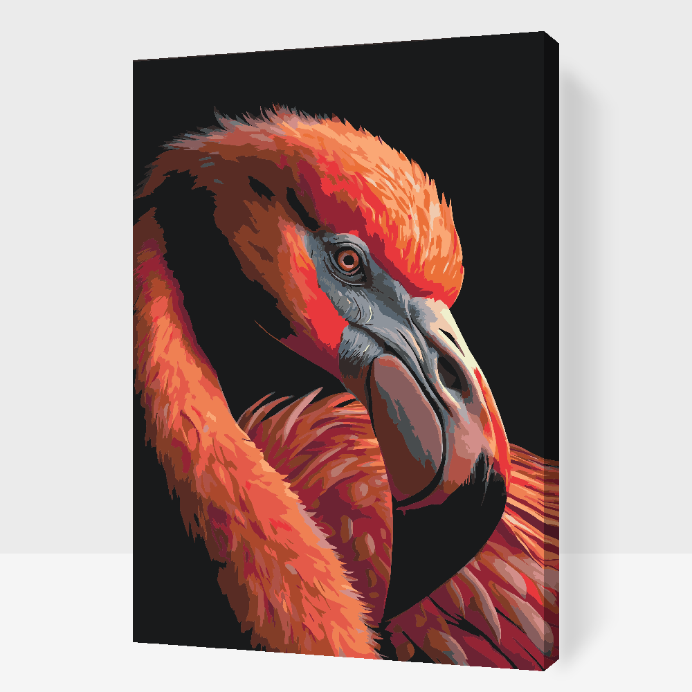 Paint by Numbers - Flamingo tæt på