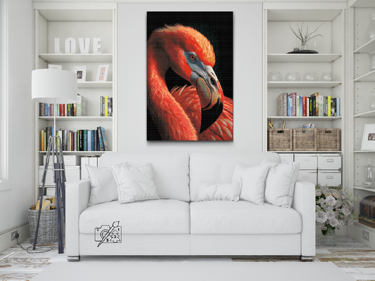 Diamond Painting - Diamantmaleri - Flamingoportræt