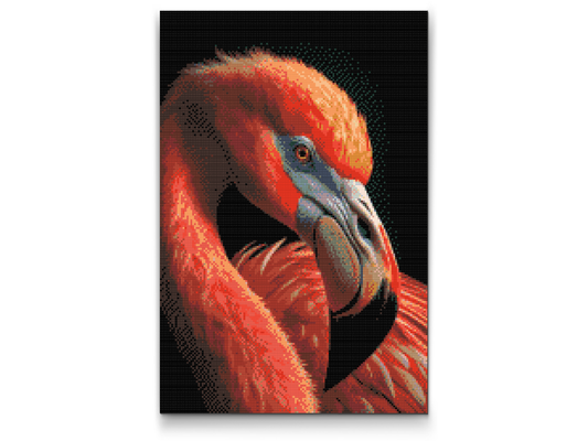 Diamond Painting - Diamantmaleri - Flamingoportræt
