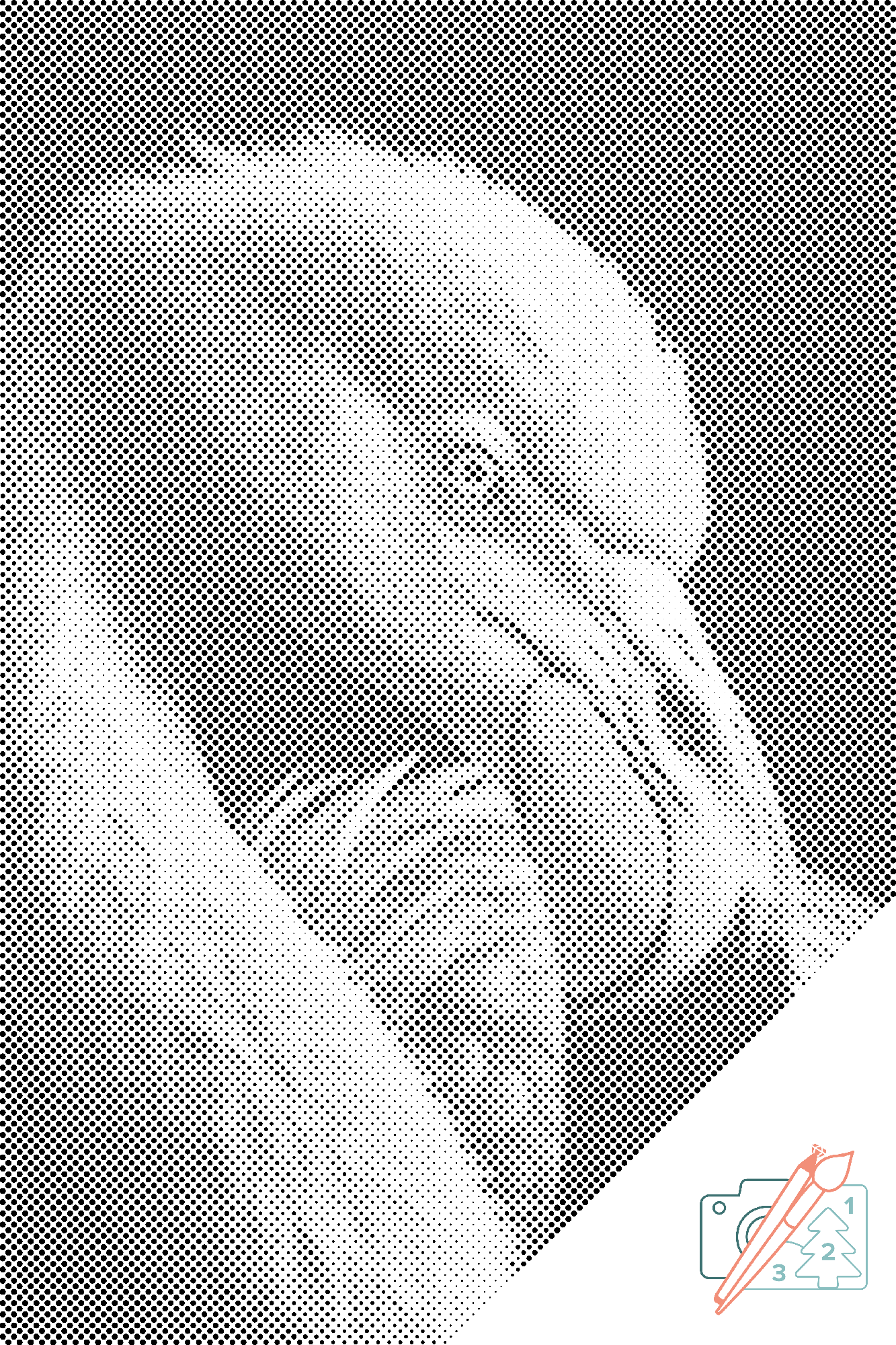 Mal-med-prikker -  Diamantmaleri - Flamingoportræt