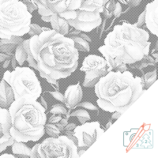Mal-med-prikker -  Blomsterbaggrund - roser