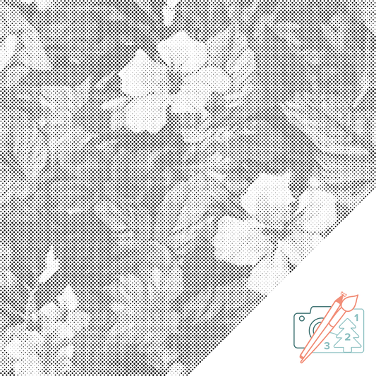 Mal-med-prikker -  Blomsterbaggrund - hibiscus