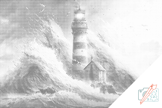 Mal-med-prikker -  Fyrtårn i en storm