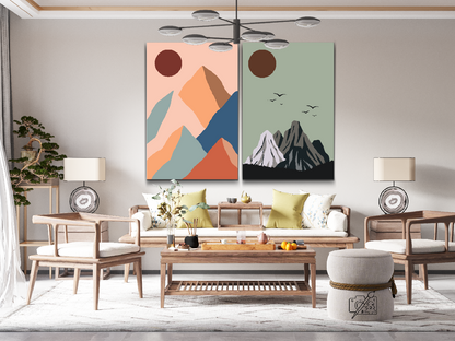 Paint by Numbers - Boho-bjerge (sæt af 2)