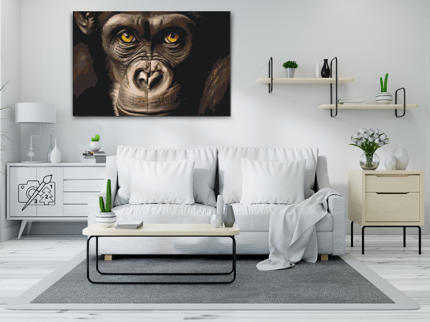 Paint by Numbers - Chimpanse tæt på