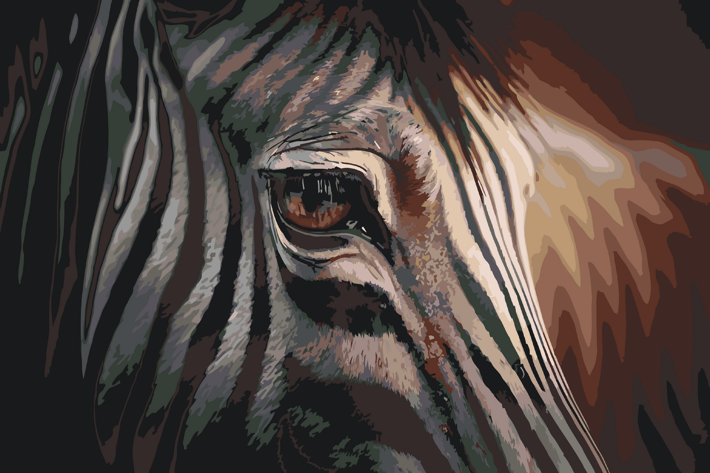 Paint by Numbers - Zebra tæt på