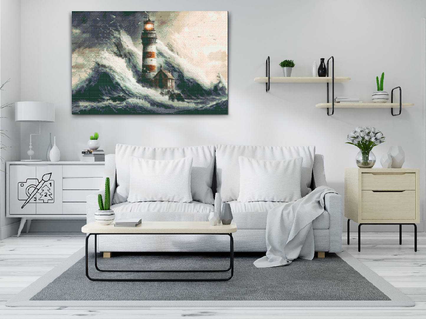 Diamond Painting - Fyrtårn i en storm