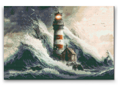 Diamond Painting - Fyrtårn i en storm