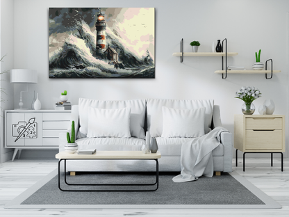 Paint by Numbers - Fyrtårn i en storm