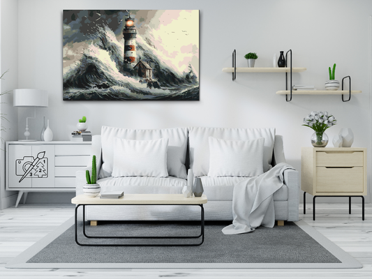 Paint by Numbers - Fyrtårn i en storm