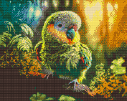 Diamond Painting - Papegøje i regnskoven
