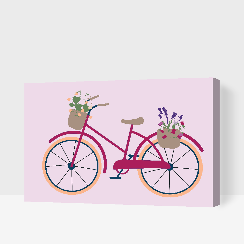 Paint by Numbers - Cykel med blomster