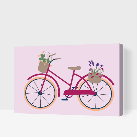 Paint by Numbers - Cykel med blomster