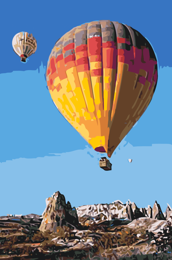 Paint by Numbers - Varmluftballoner i bjergene