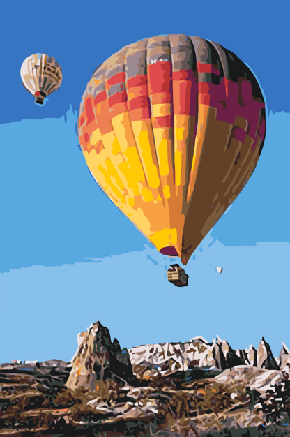 Paint by Numbers - Varmluftballoner i bjergene