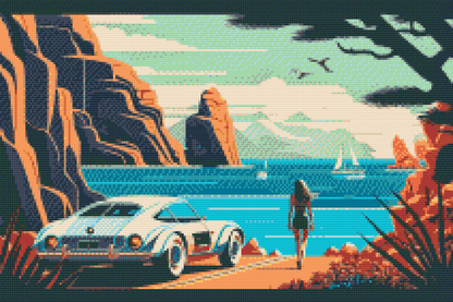 Diamond Painting - Fart på stranden