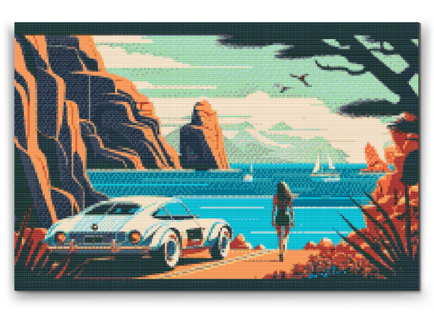 Diamond Painting - Fart på stranden