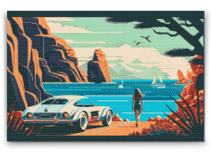 Diamond Painting - Fart på stranden