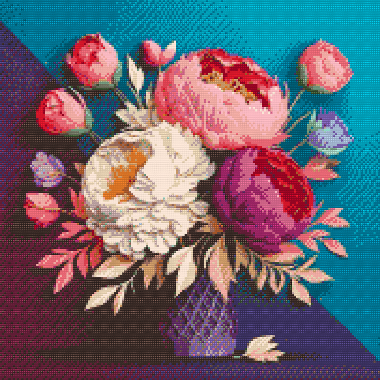 Diamond Painting - Buket pæoner
