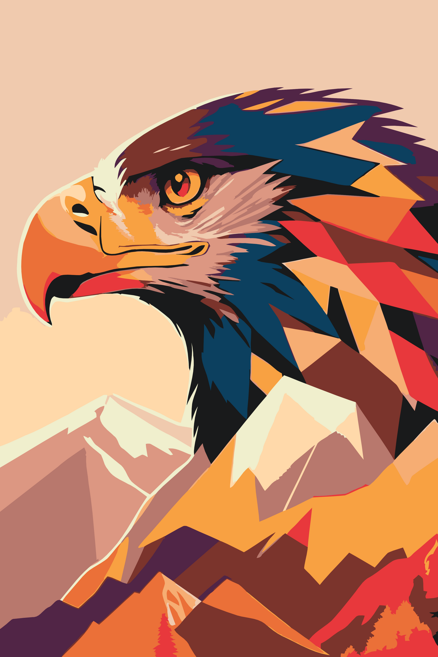 Paint by Numbers - Vector eagle 2