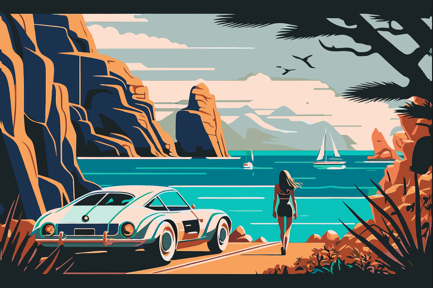 Paint by Numbers - Fart på stranden