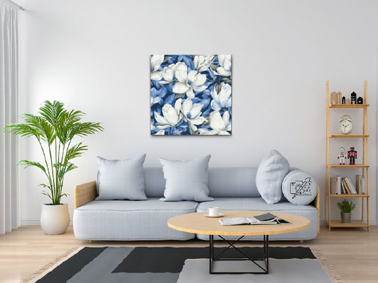 Diamond Painting - Blomsterbaggrund - magnolia