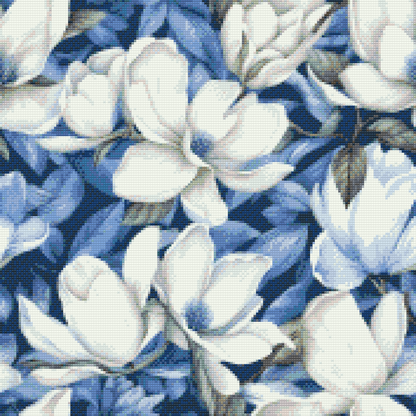 Diamond Painting - Blomsterbaggrund - magnolia