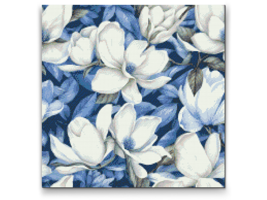 Diamond Painting - Blomsterbaggrund - magnolia