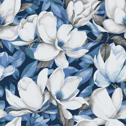 Paint by Numbers - Blomsterbaggrund - magnolia