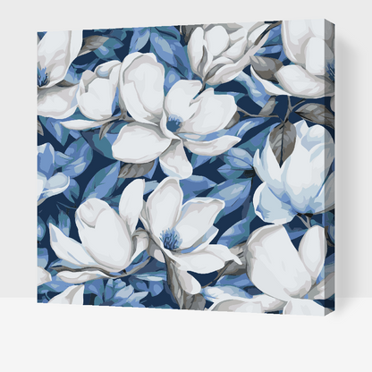 Paint by Numbers - Blomsterbaggrund - magnolia