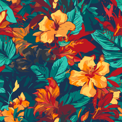 Paint by Numbers - Blomsterbaggrund - hibiscus