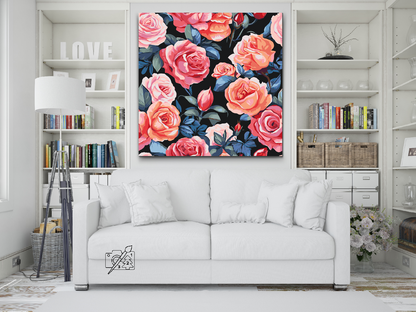 Paint by Numbers - Blomsterbaggrund - roser