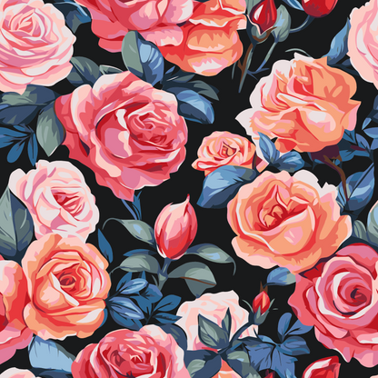 Paint by Numbers - Blomsterbaggrund - roser