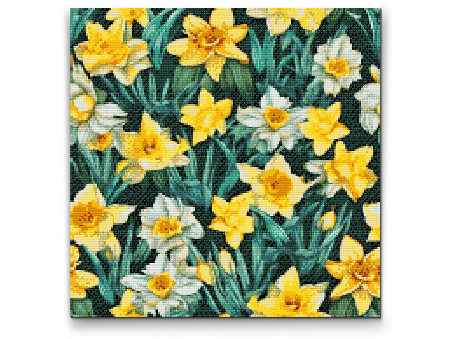 Diamond Painting - Blomsterbaggrund - påskeliljer