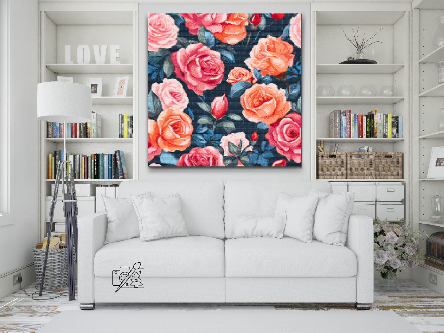 Diamond Painting - Blomsterbaggrund - roser