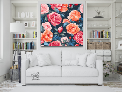 Diamond Painting - Blomsterbaggrund - roser