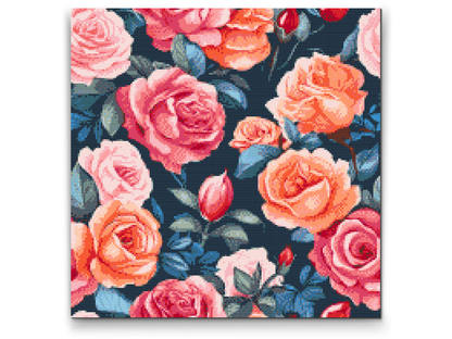 Diamond Painting - Blomsterbaggrund - roser
