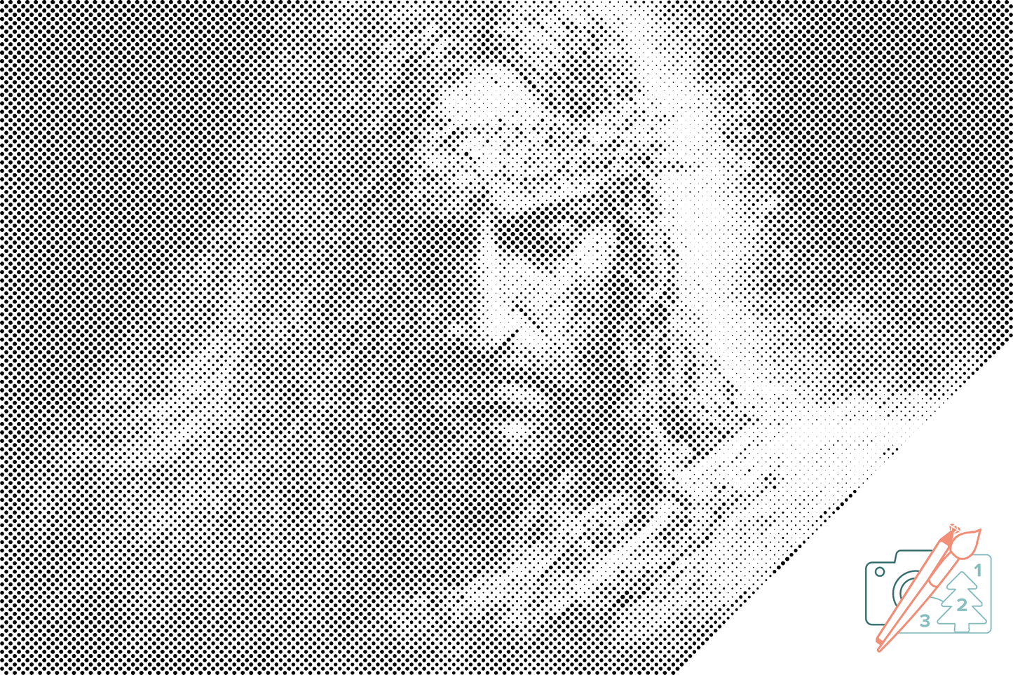 Mal-med-prikker -  Jesus med sin tornekrone