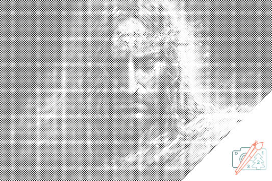 Mal-med-prikker -  Jesus med sin tornekrone