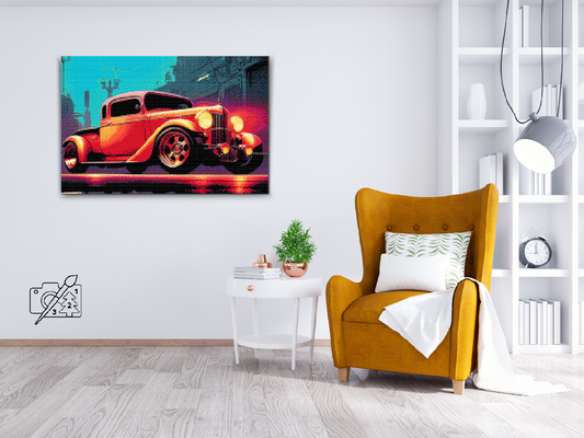 Diamond Painting - Rød veteranbil
