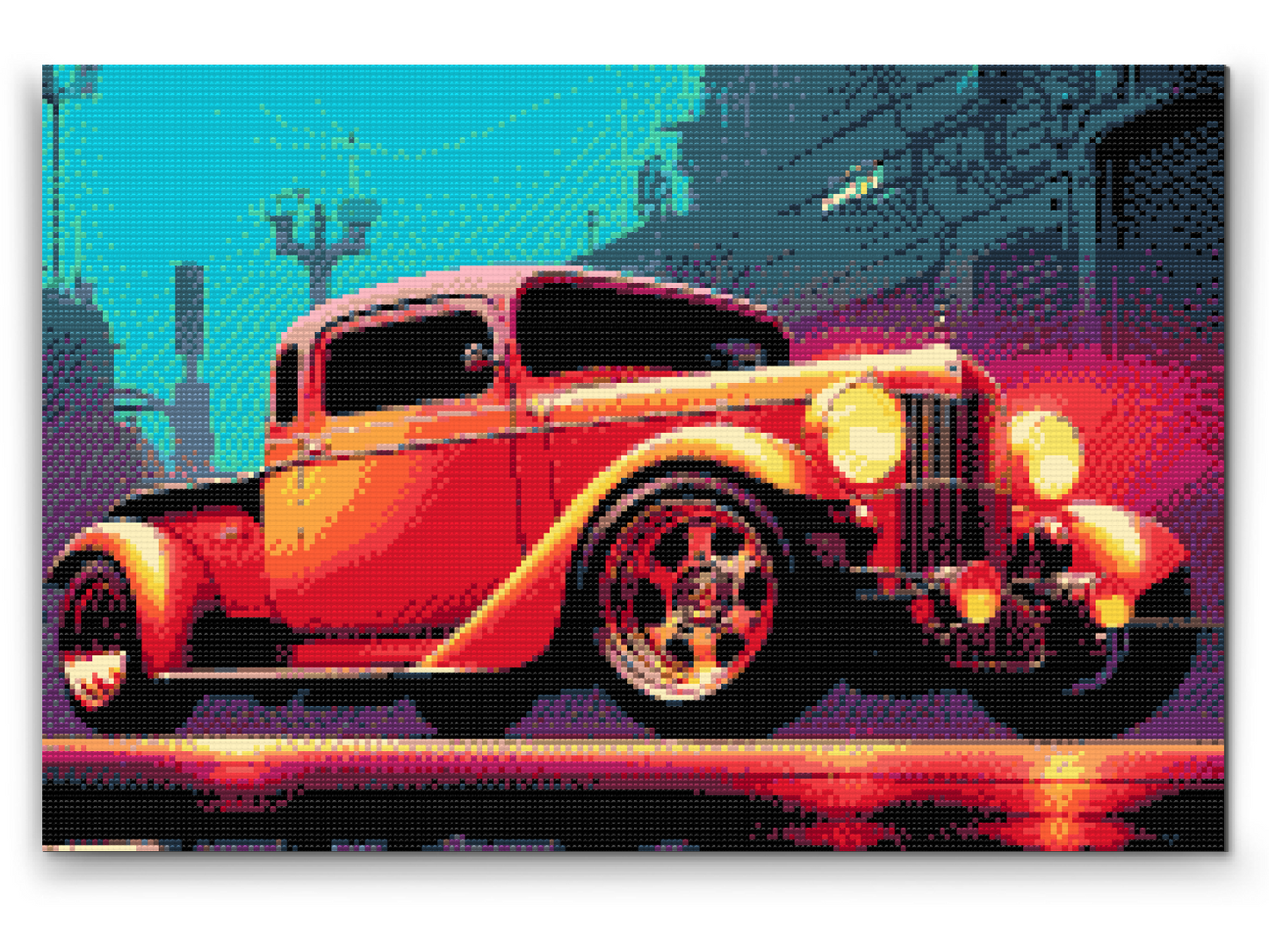 Diamond Painting - Rød veteranbil
