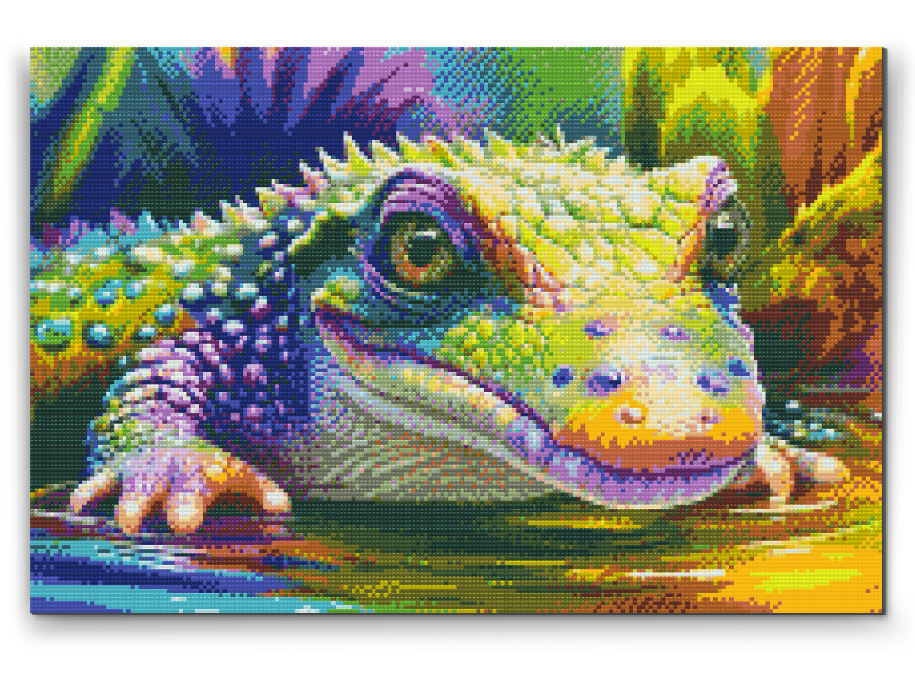 Diamond Painting - Farverig krokodille