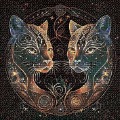 Diamond Painting - Astrologiske katte